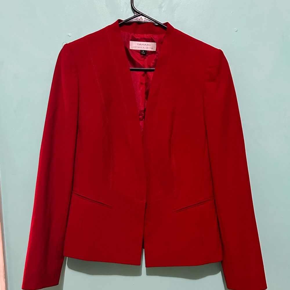 Red business blazer